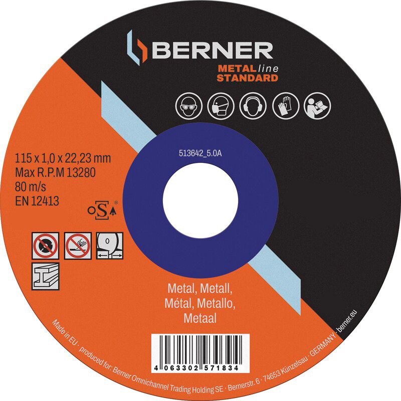 Cema Berner slijpschijf metalline standard plat 115x1,0x22,23mm afbeelding 1